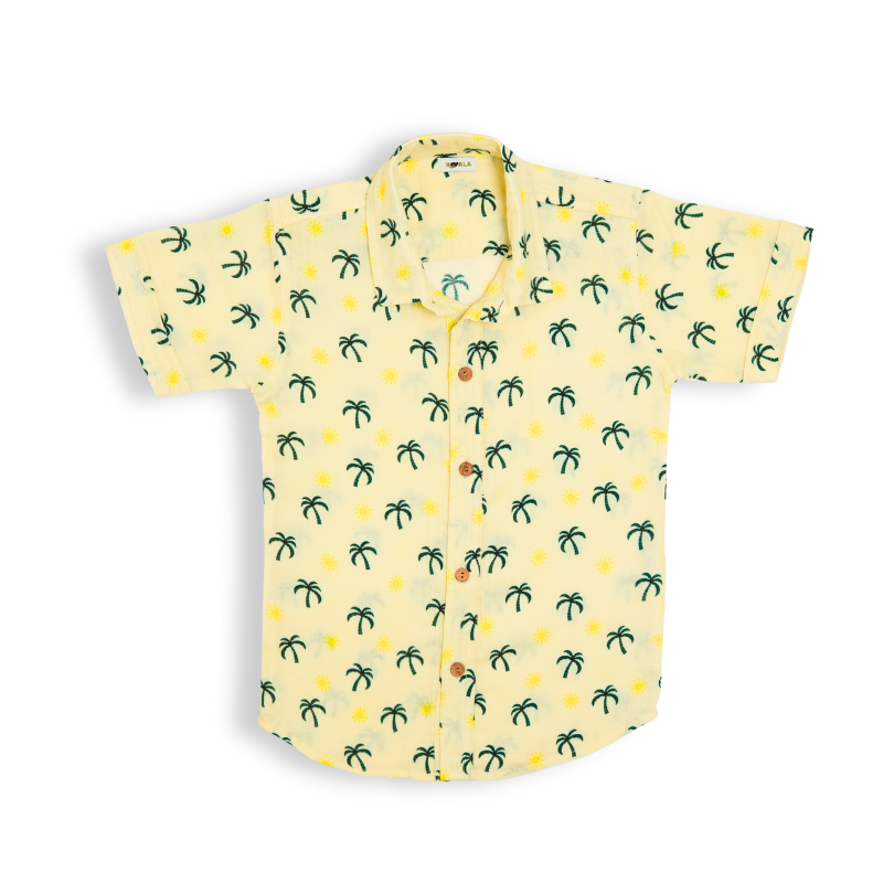 Koala Yellow Half Sleeve Organic Cotton Shirt