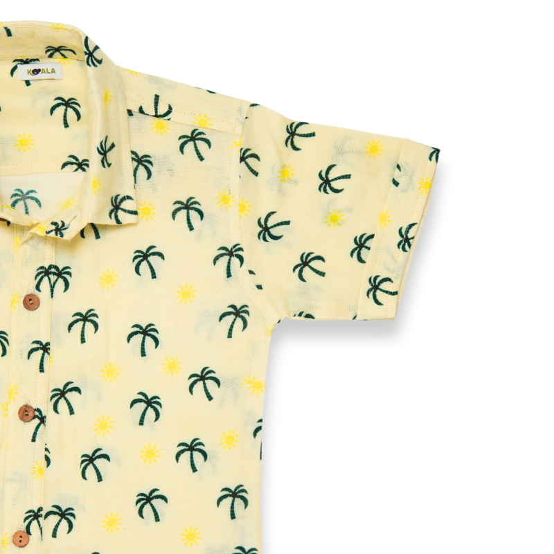 Koala Yellow Half Sleeve Organic Cotton Shirt