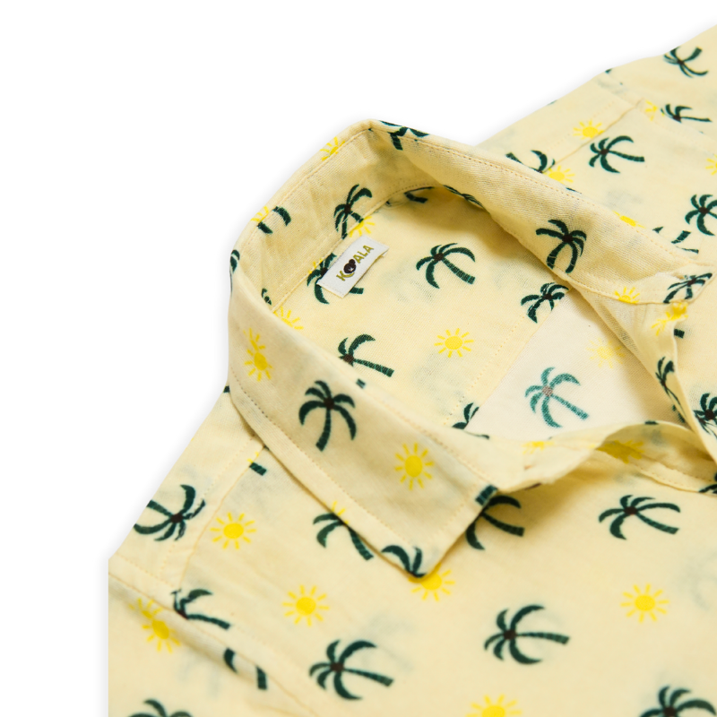 Koala Yellow Half Sleeve Organic Cotton Shirt