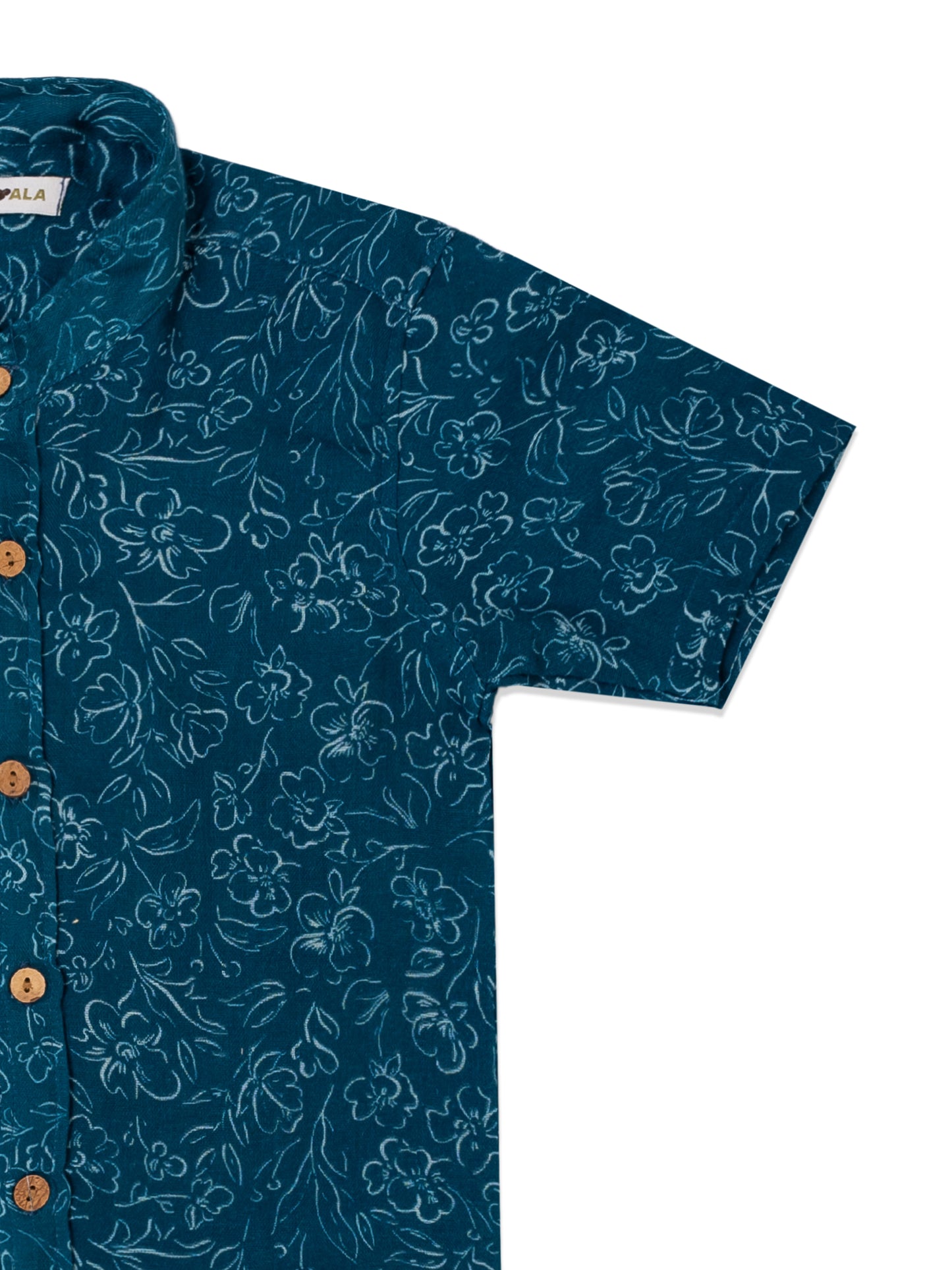 Koala Boys Ocean Blue Half Sleeve Organic Cotton Shirt with Pants