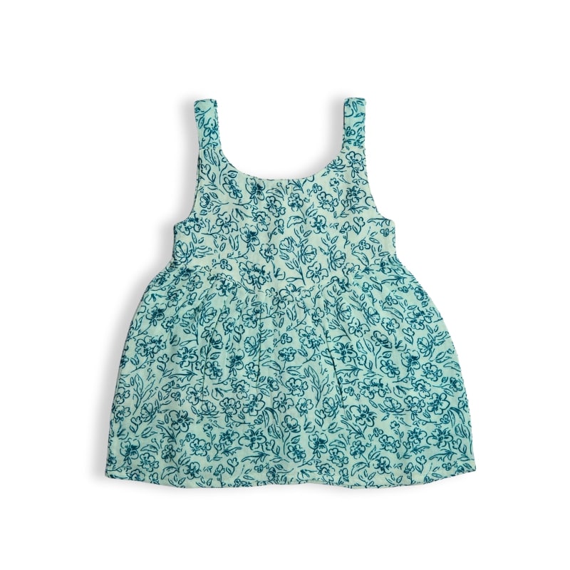 Koala Teal Bloom Button Dress