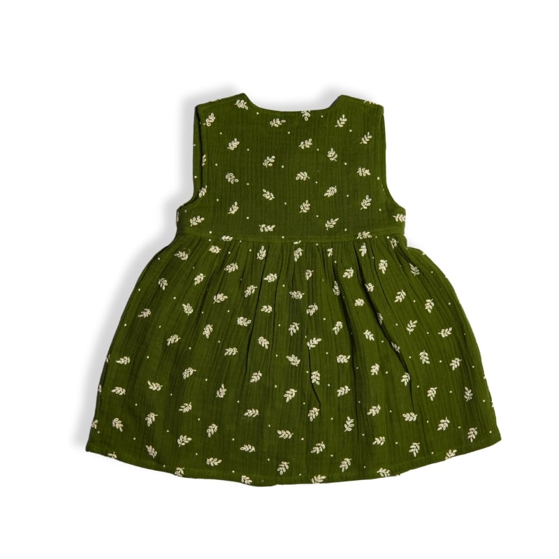 Koala Girls Leaf Embrodiery Wrapper Dress