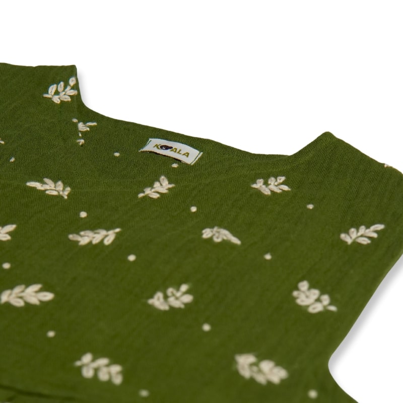 Koala Girls Leaf Embrodiery Wrapper Dress