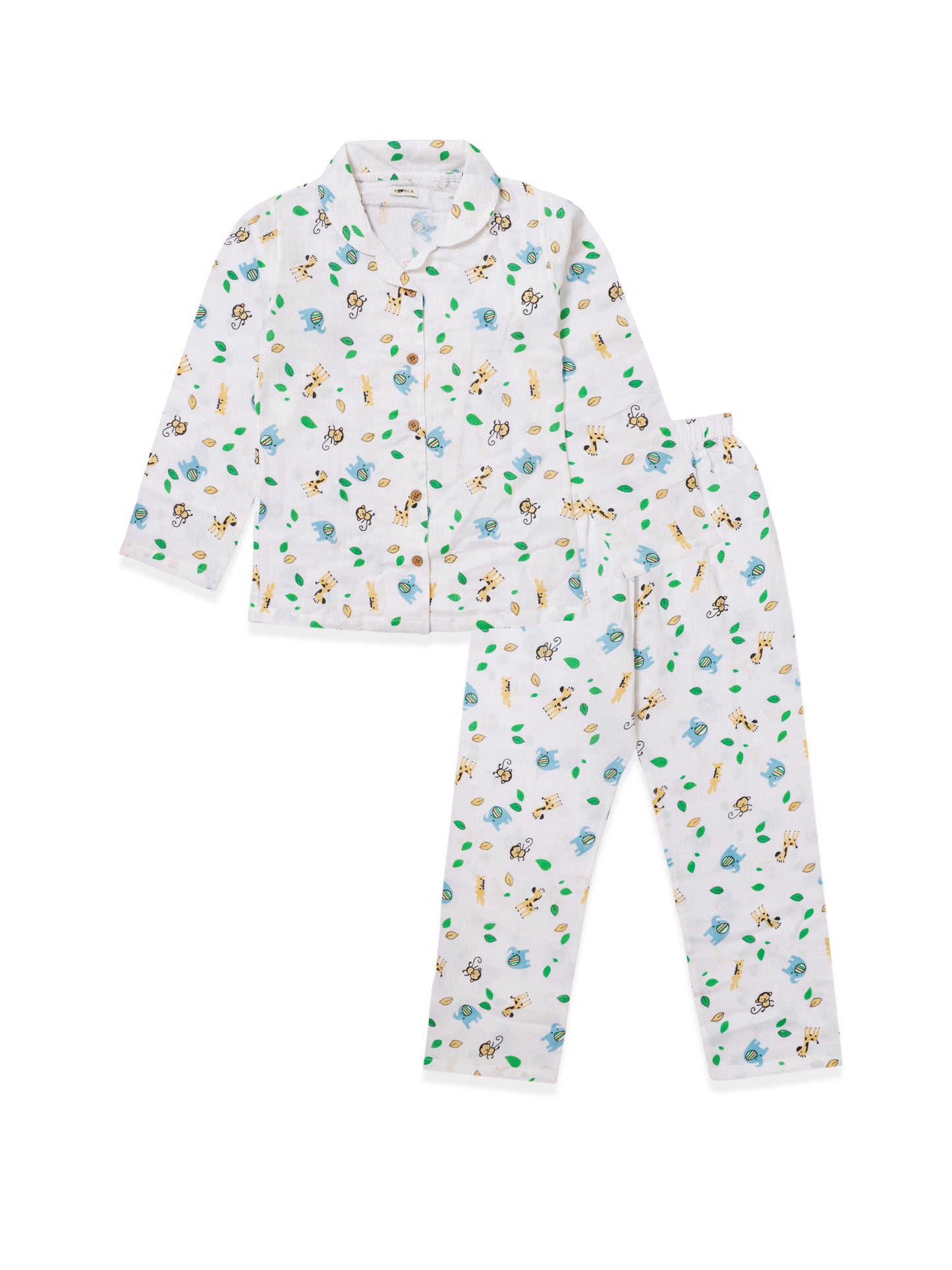 Koala Kidz Muslin Cotton Nightsuit – Jungle Safari Print