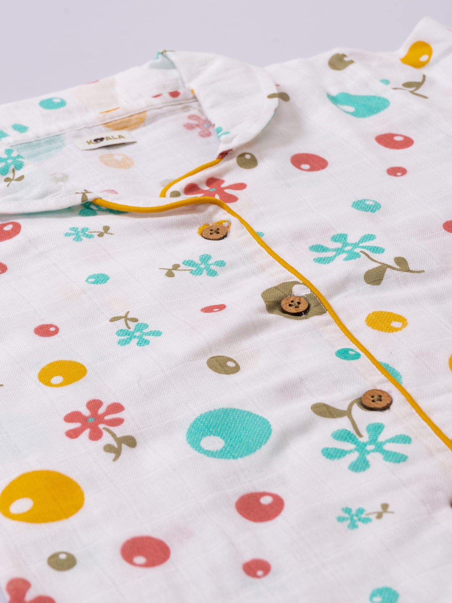 Koala Kidz Muslin Cotton Nightsuit - Playful Dots