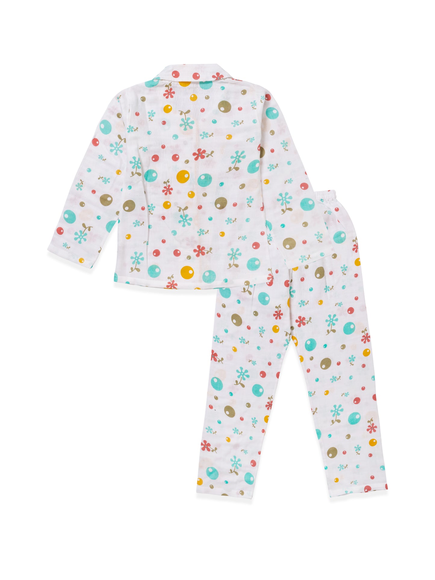 Koala Kidz Muslin Cotton Nightsuit - Playful Dots