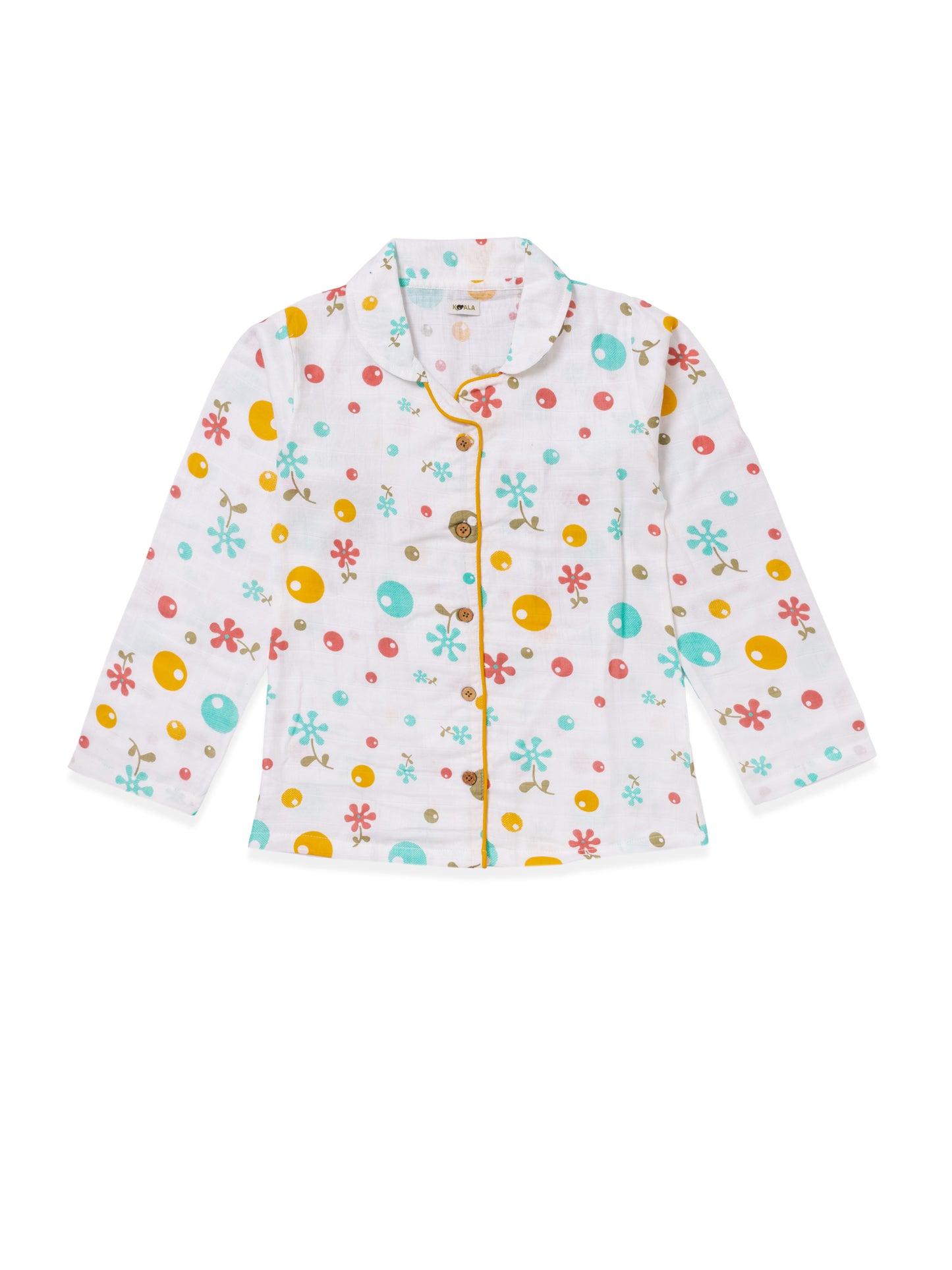 Koala Kidz Muslin Cotton Nightsuit - Playful Dots