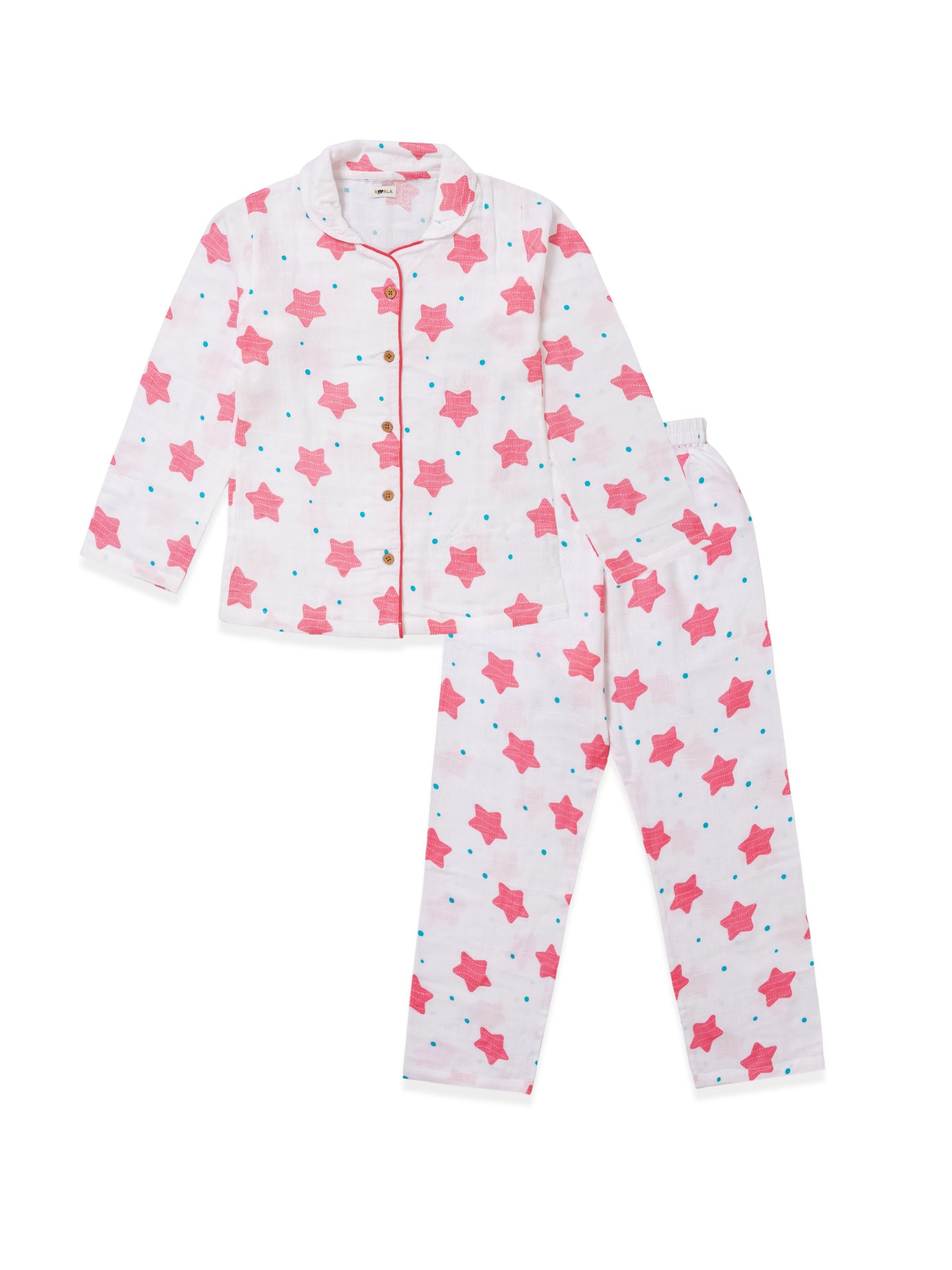 Koala Kidz Muslin Cotton Nightsuit- Starry Dreams