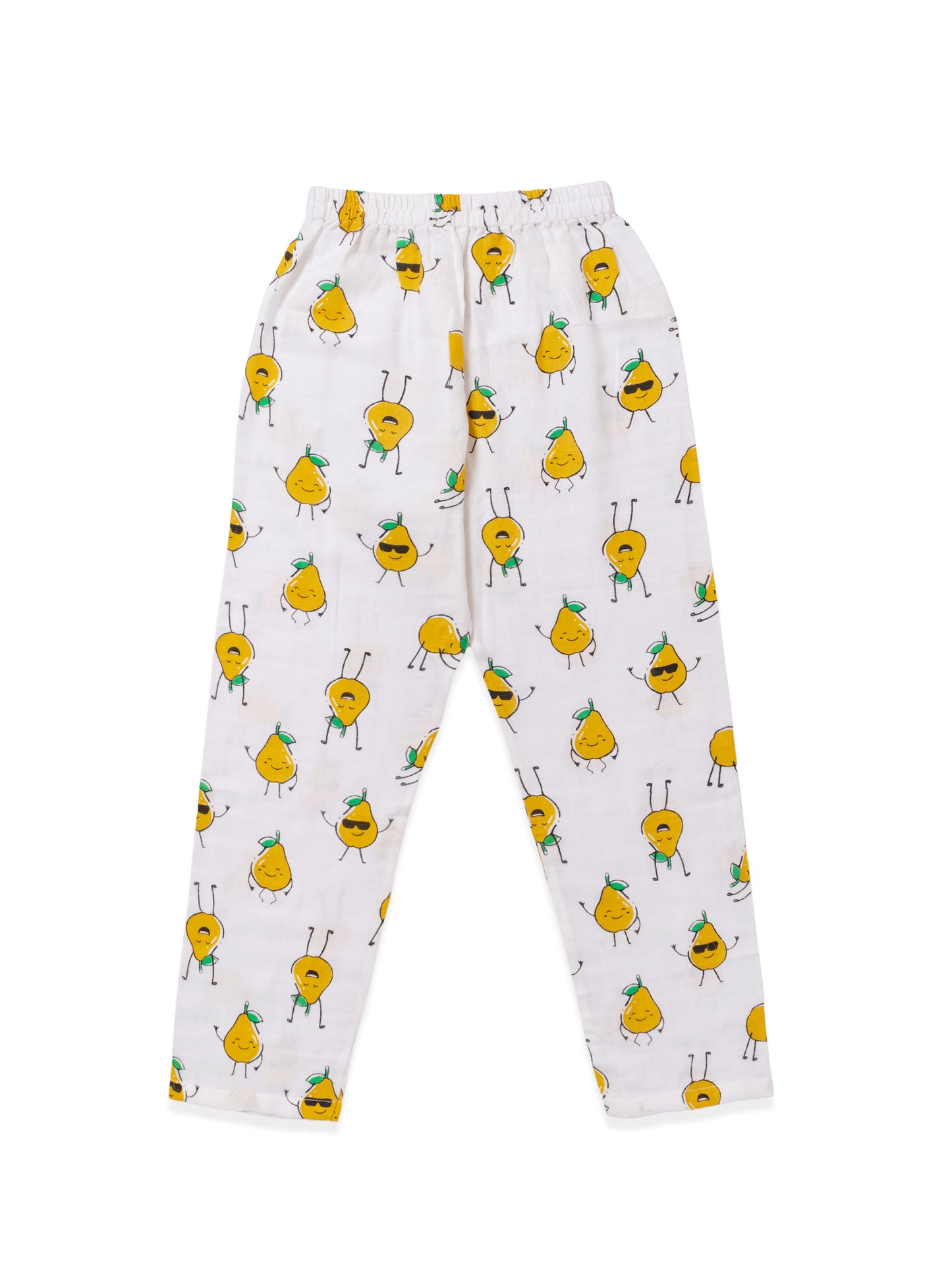 Koala Kidz Muslin Cotton Nightsuit – Cheerful Pear Print
