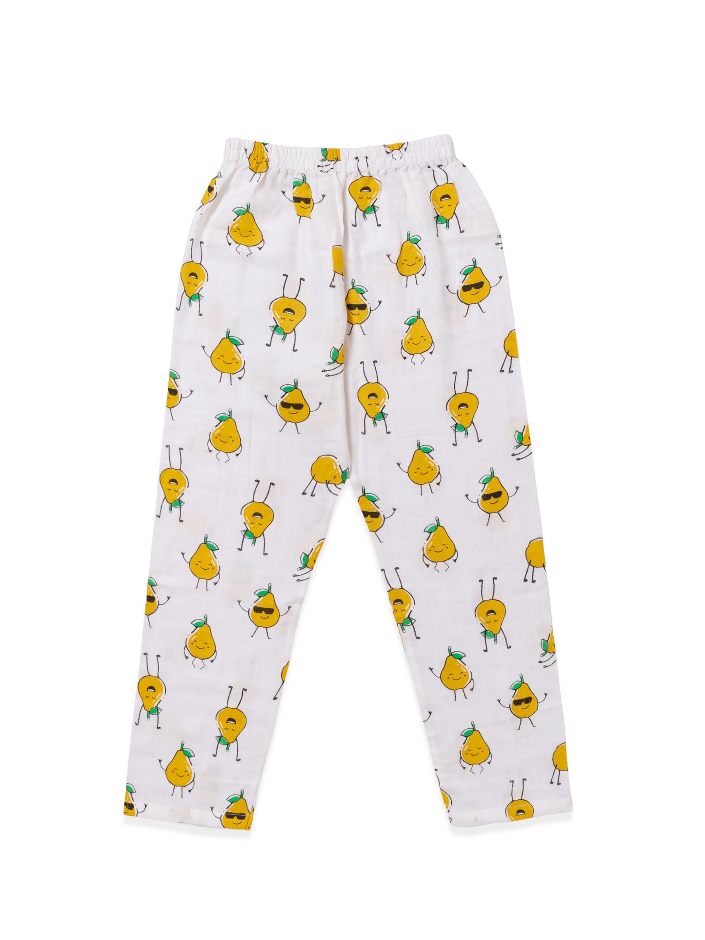Koala Kidz Muslin Cotton Nightsuit – Cheerful Pear Print