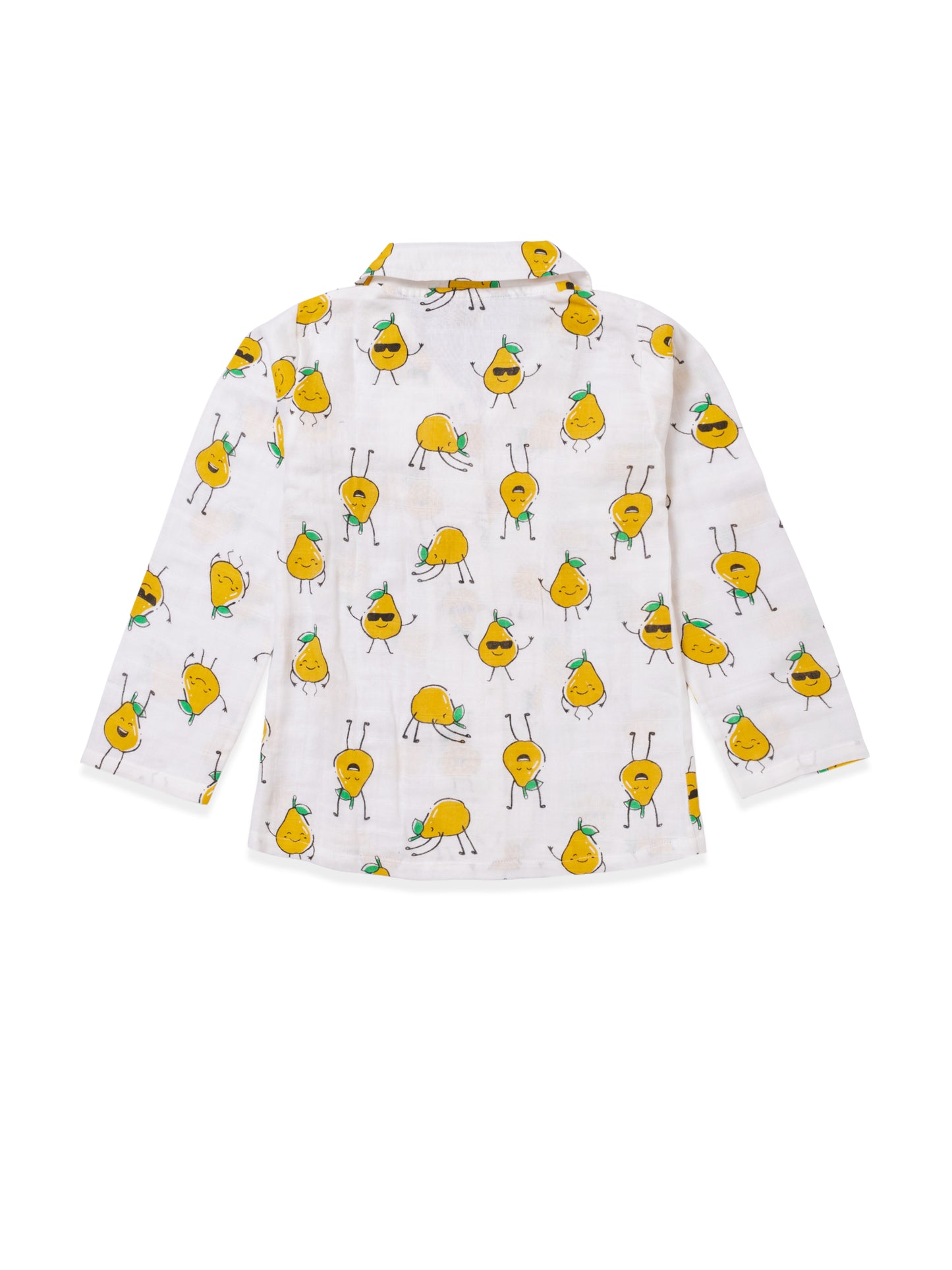 Koala Kidz Muslin Cotton Nightsuit – Cheerful Pear Print