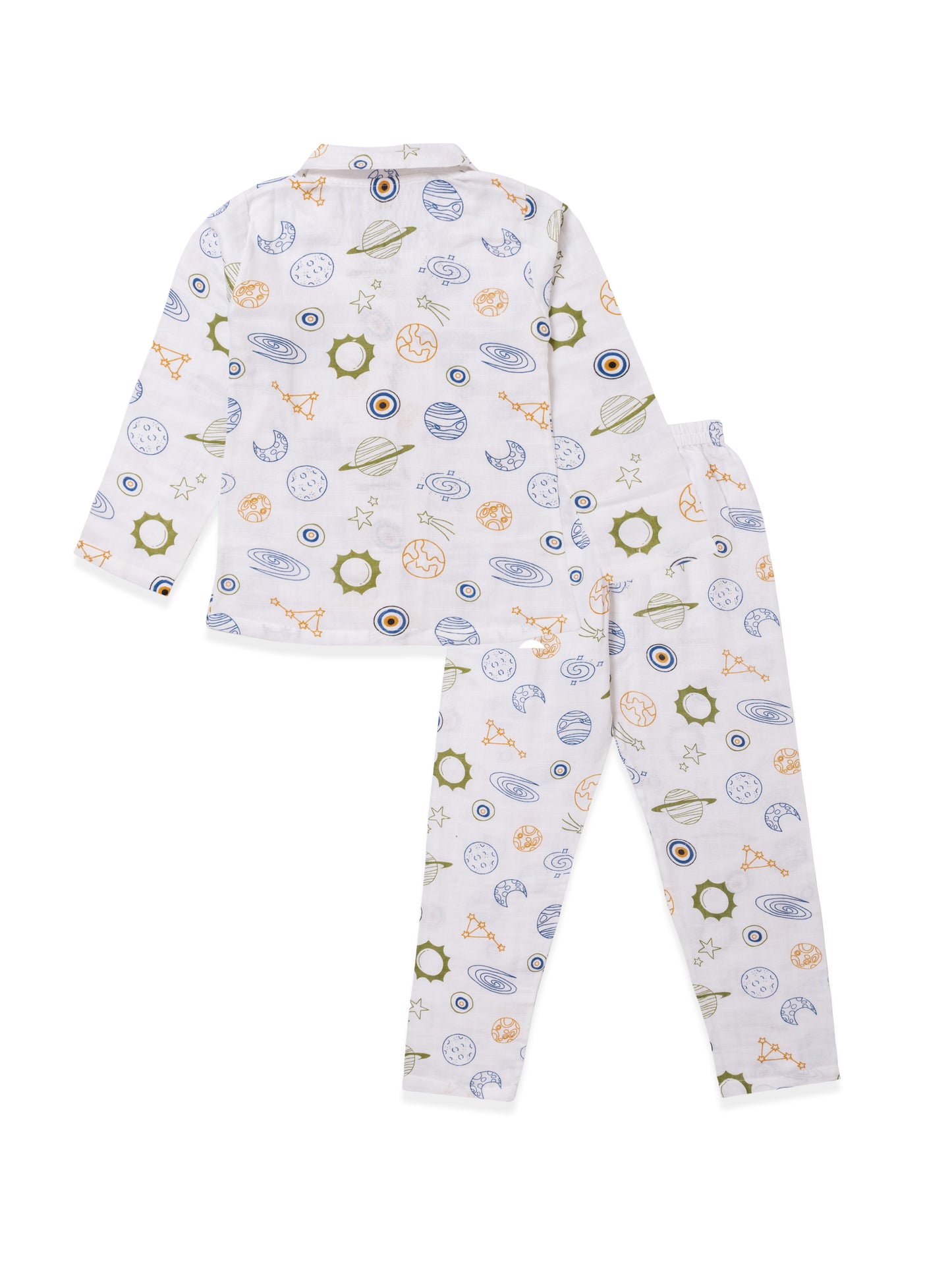 Koala Kidz Muslin Cotton Nightsuit – Galaxy Adventure Print