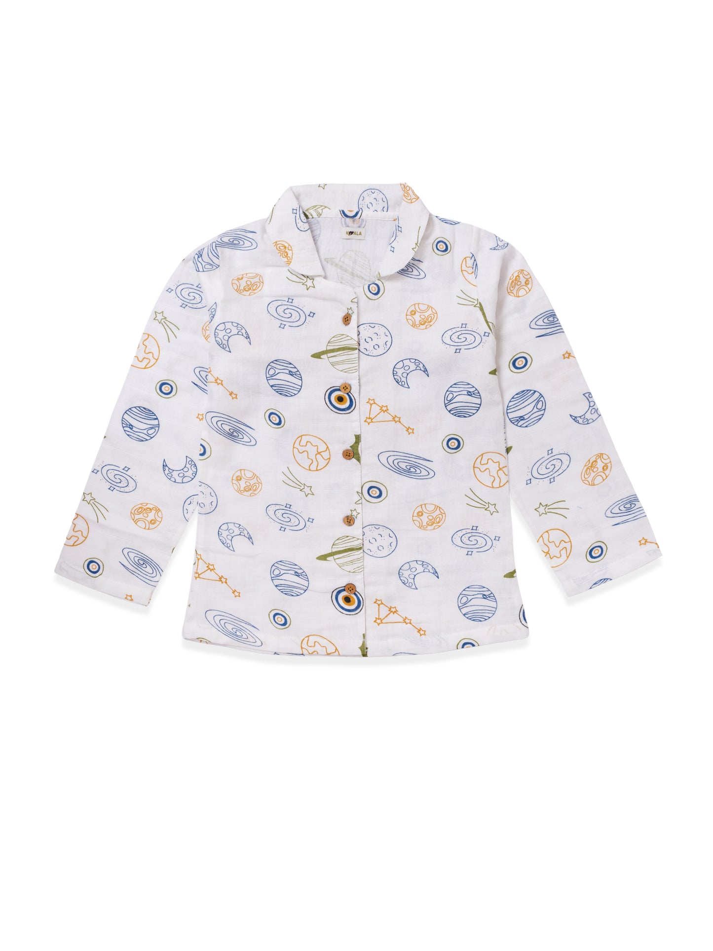 Koala Kidz Muslin Cotton Nightsuit – Galaxy Adventure Print