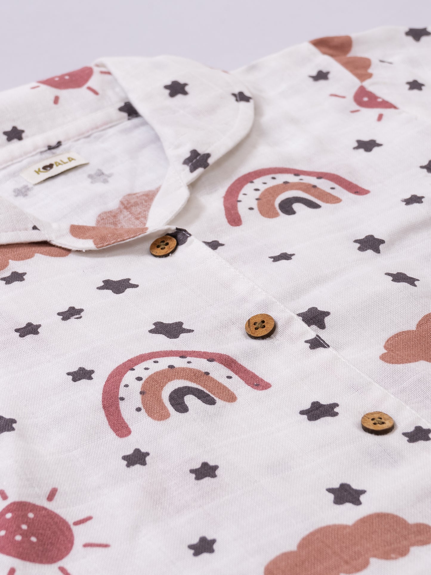 Koala Kidz Muslin Cotton Nightsuit – Rainbow Dreams Print