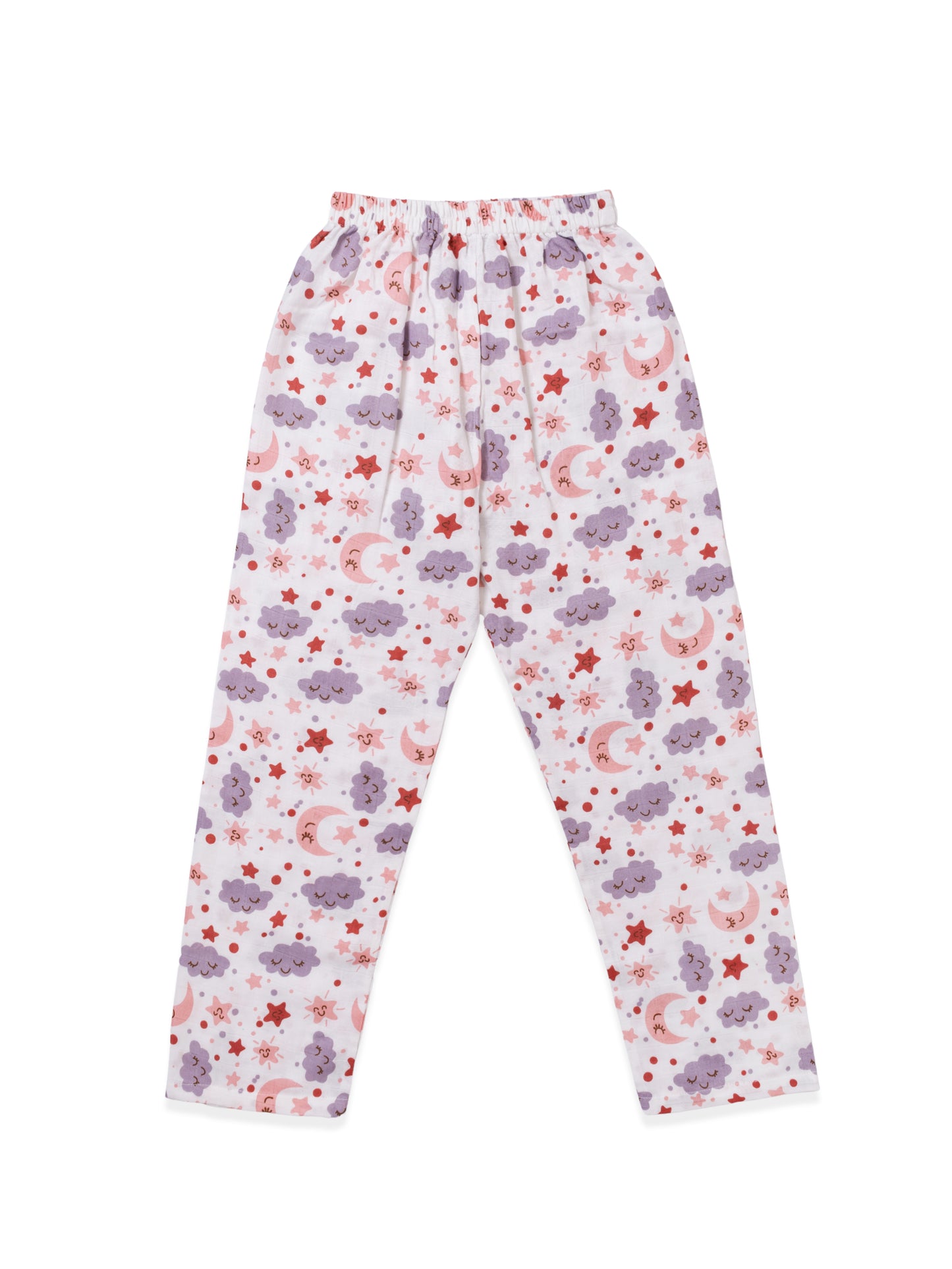 Koala Kidz Muslin Cotton Nightsuit – Moon & Stars Print