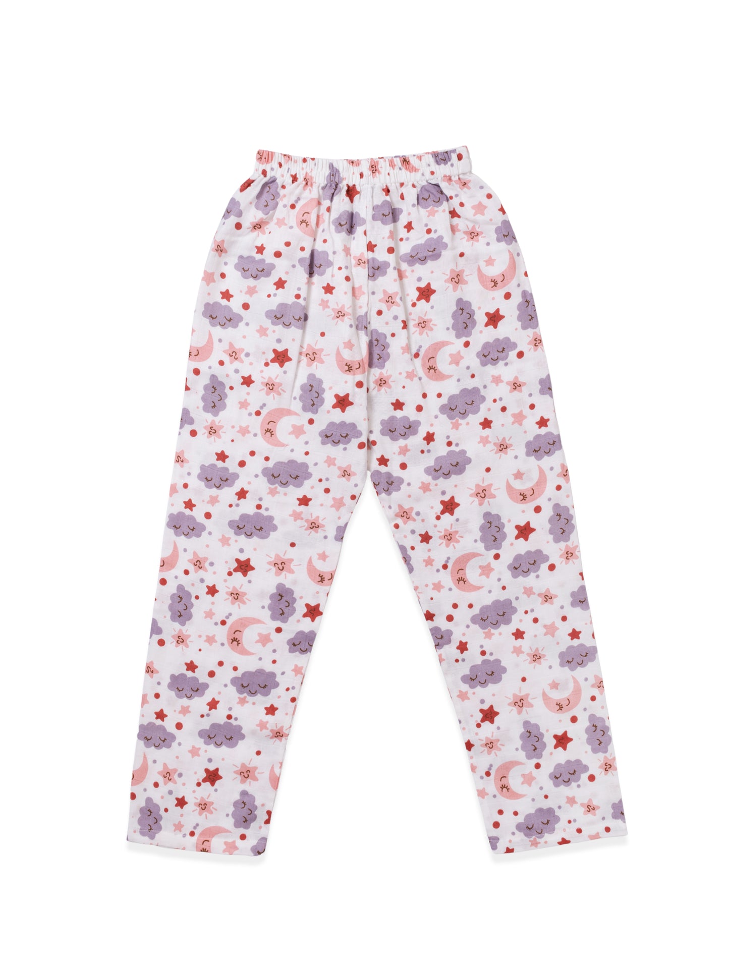 Koala Kidz Muslin Cotton Nightsuit – Moon & Stars Print