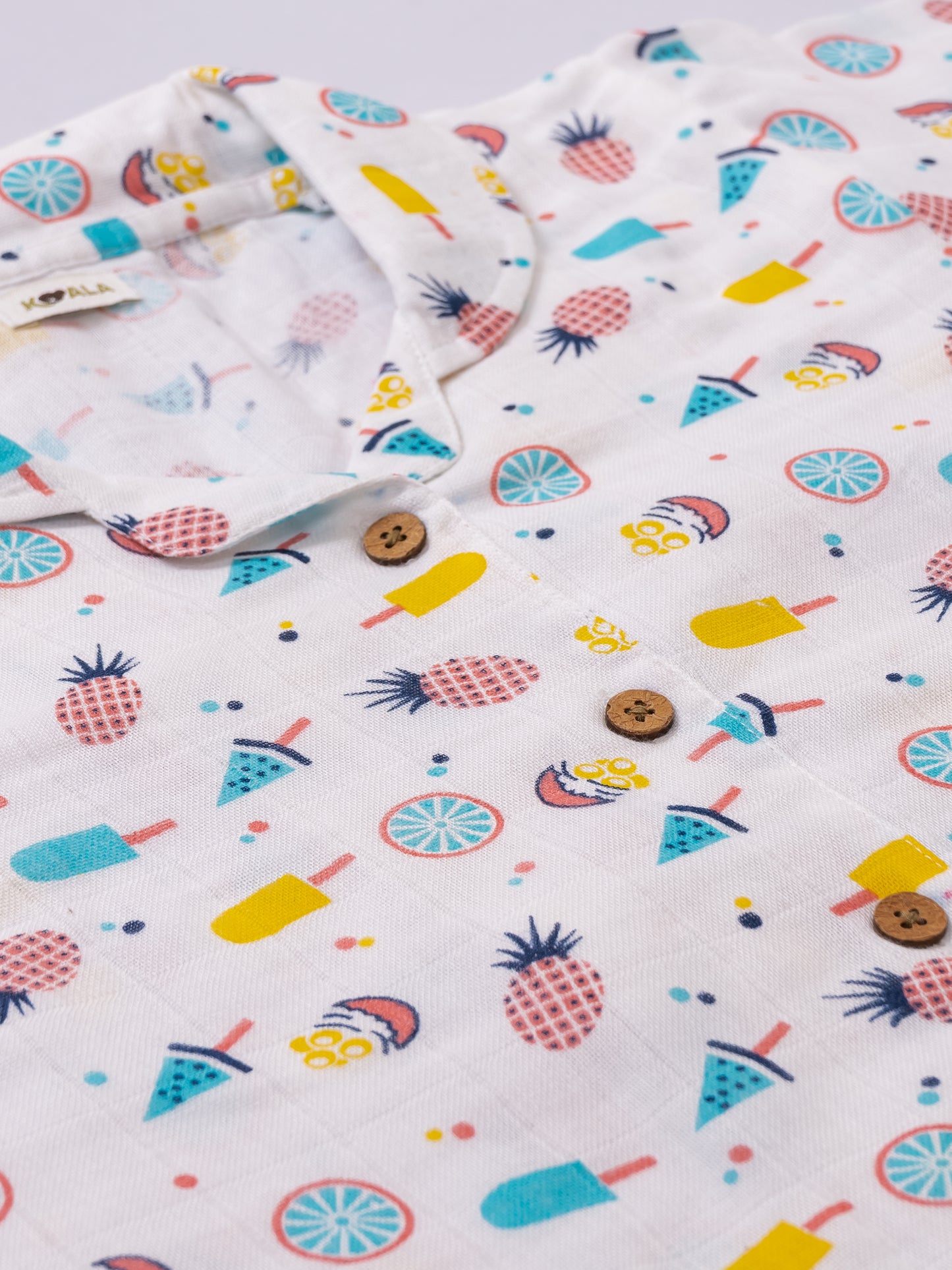 Koala Kidz Muslin Cotton Nightsuit – Ice Cream & Lollipop Print