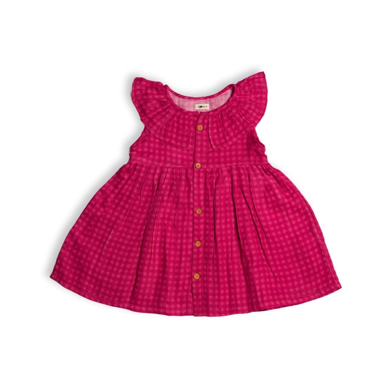 Koala Cherry Check Ruffle Dress