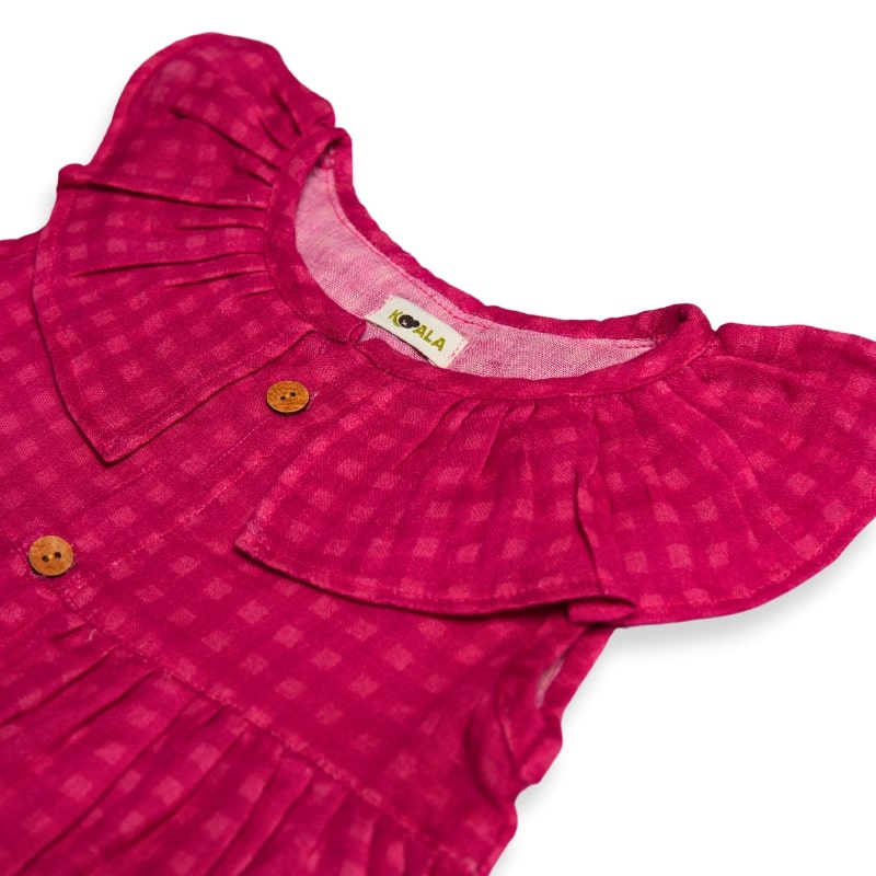 Koala Cherry Check Ruffle Dress