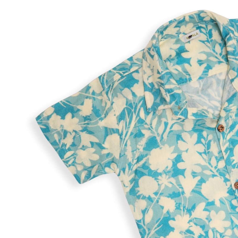 Koala Boys Printed Half Sleeve Cotton Bamboo Shirt with OffWhite Pants