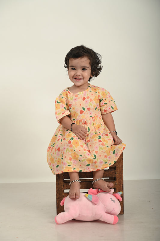 Koala Bright Floral Print Fit And Flare Dress