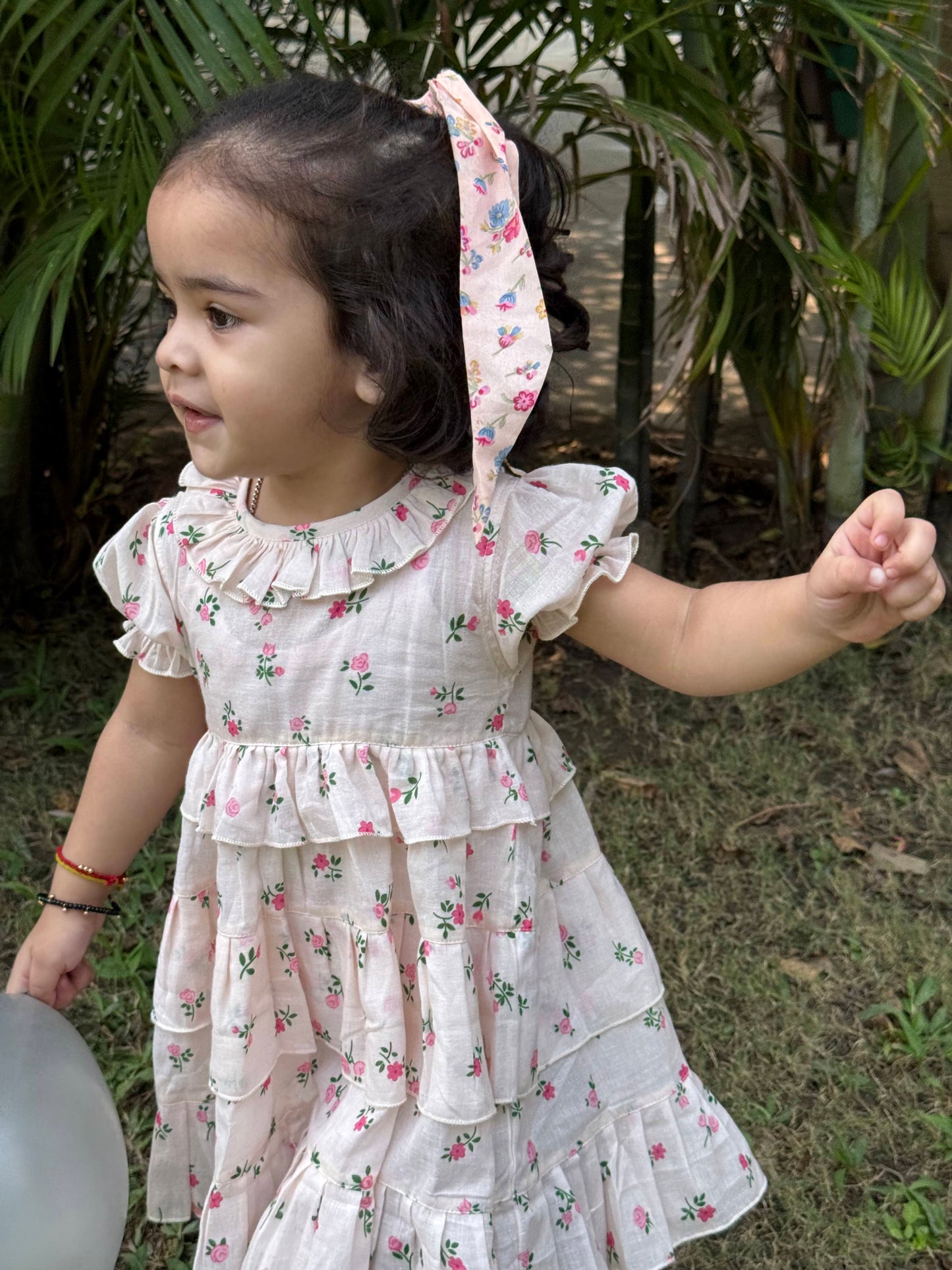 Koala Floral Ruffle Muslin Dress