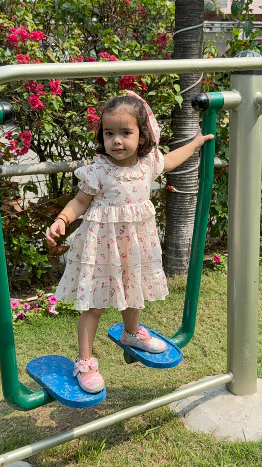 Koala Floral Ruffle Muslin Dress