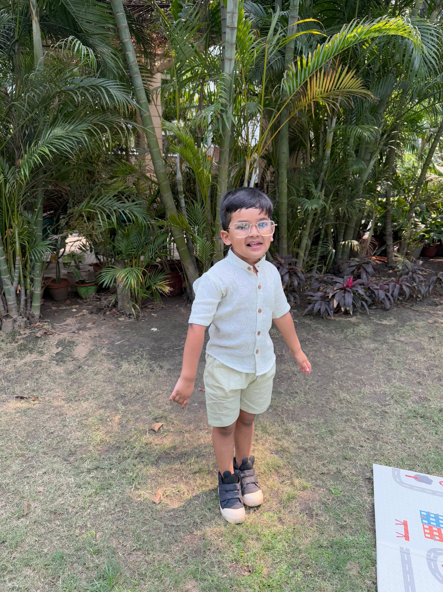 Koala Olive Mist Half Sleeves Shirt with Pant