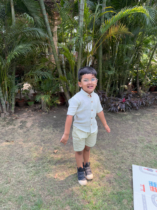 Koala Olive Mist Half Sleeves Shirt with Pant