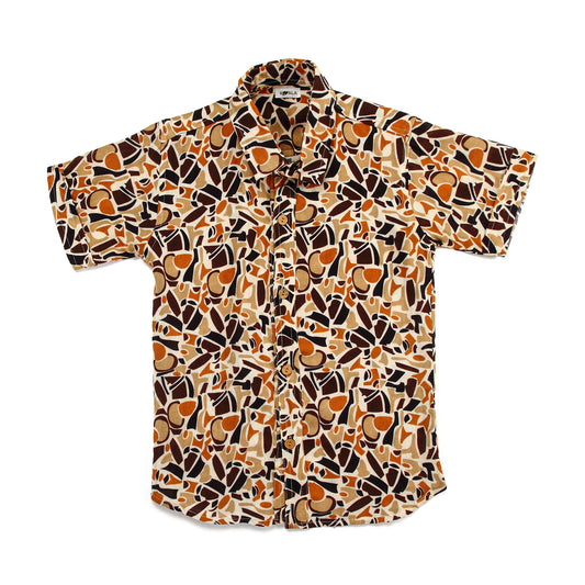 Koala Boys Abstract Print Half Sleeve Mulmul Cotton Shirt