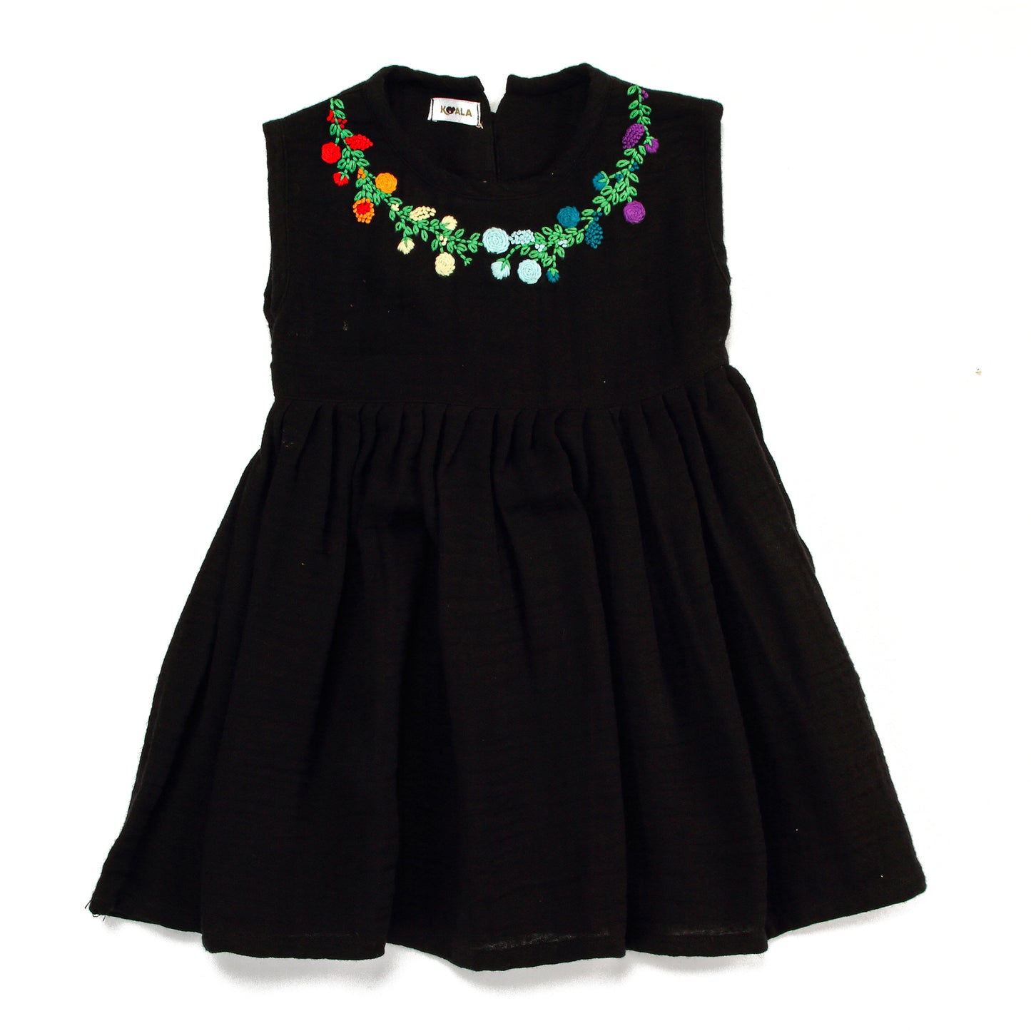 Koala Black Fit and Flare Dress with Embrodiery Work