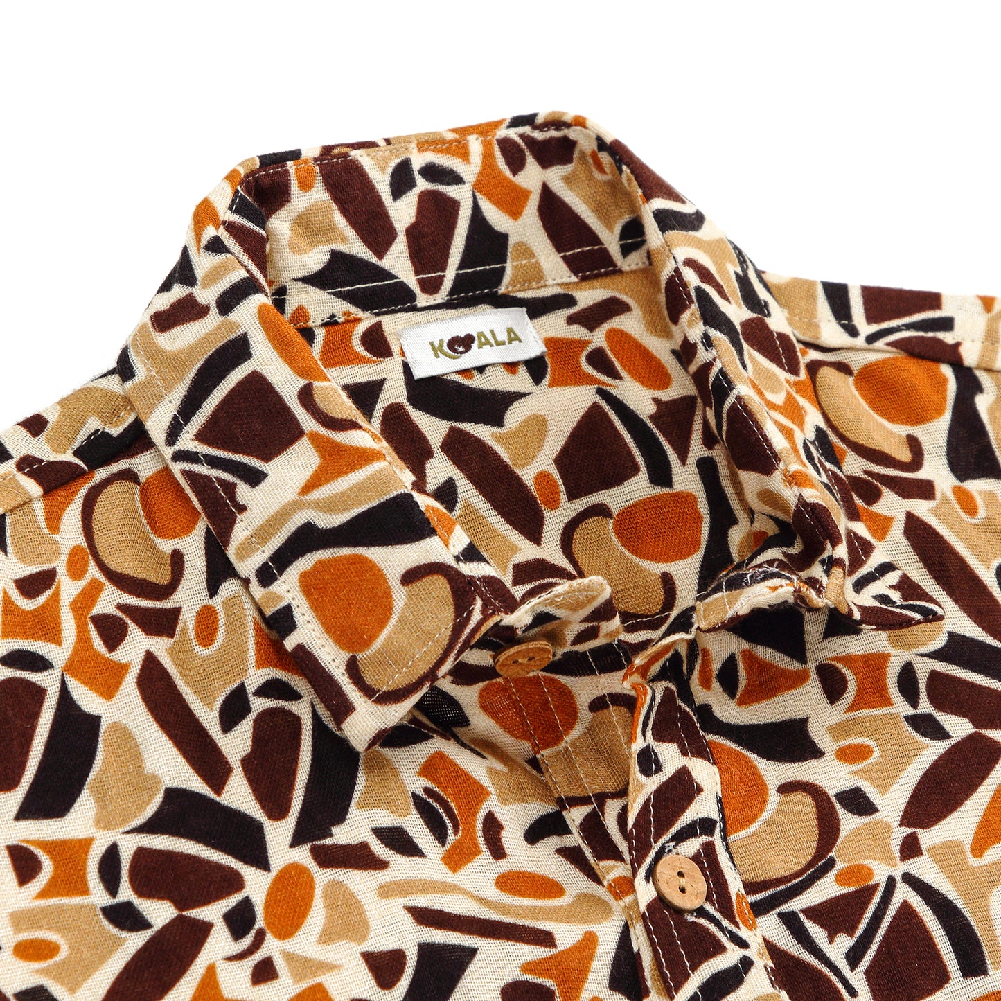 Koala Boys Abstract Print Half Sleeve Mulmul Cotton Shirt