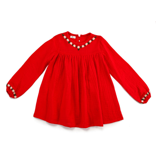 Koala Scarlet Bloom with Neckline Embroidery