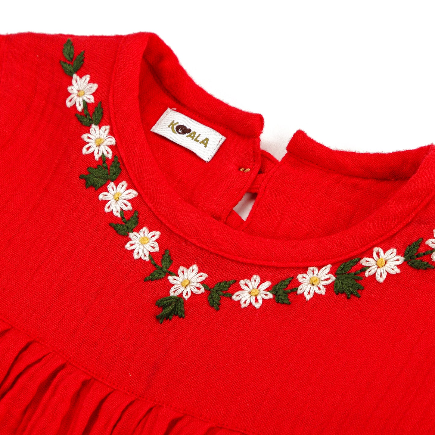 Koala Scarlet Bloom with Neckline Embroidery