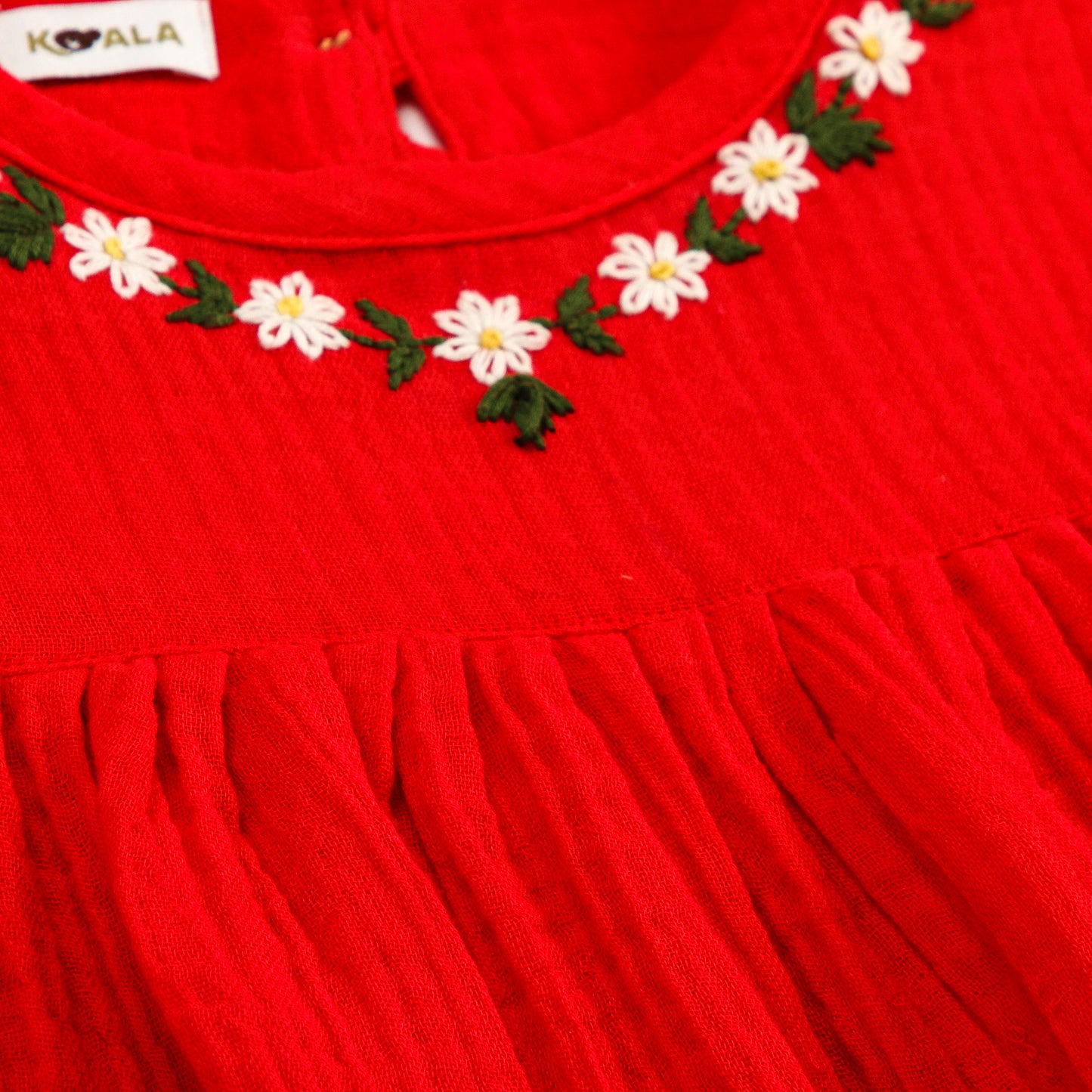 Koala Scarlet Bloom with Neckline Embroidery