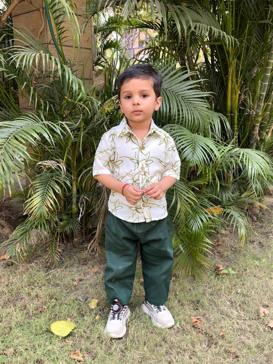 Koala Boys Olive Leaf Organic Cotton Set