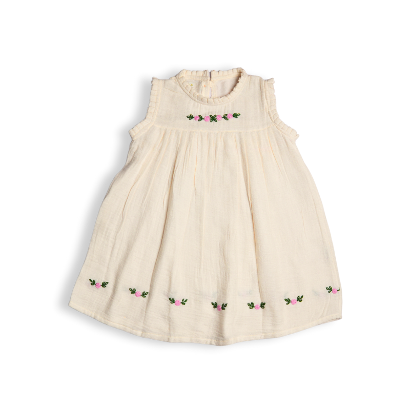 Koala Girls Hand Embroidered  A- Line Dress