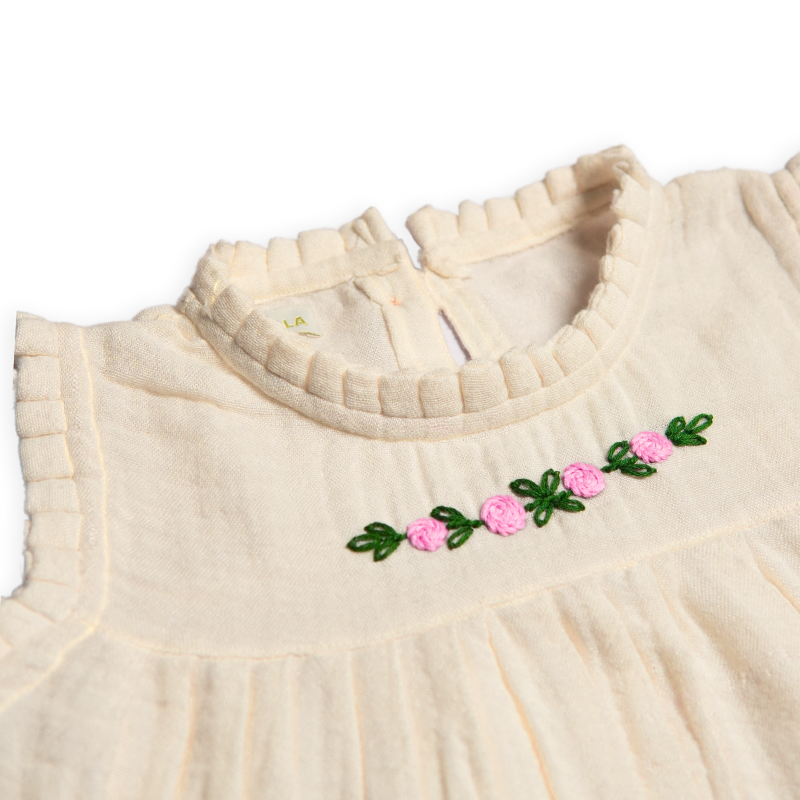 Koala Girls Hand Embroidered  A- Line Dress