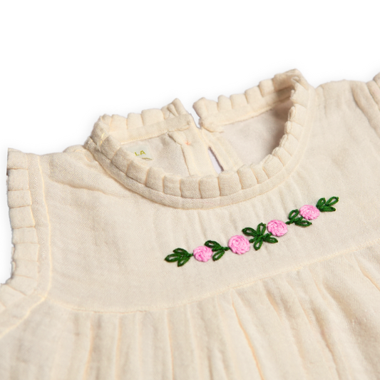 Koala Girls Hand Embroidered  A- Line Dress