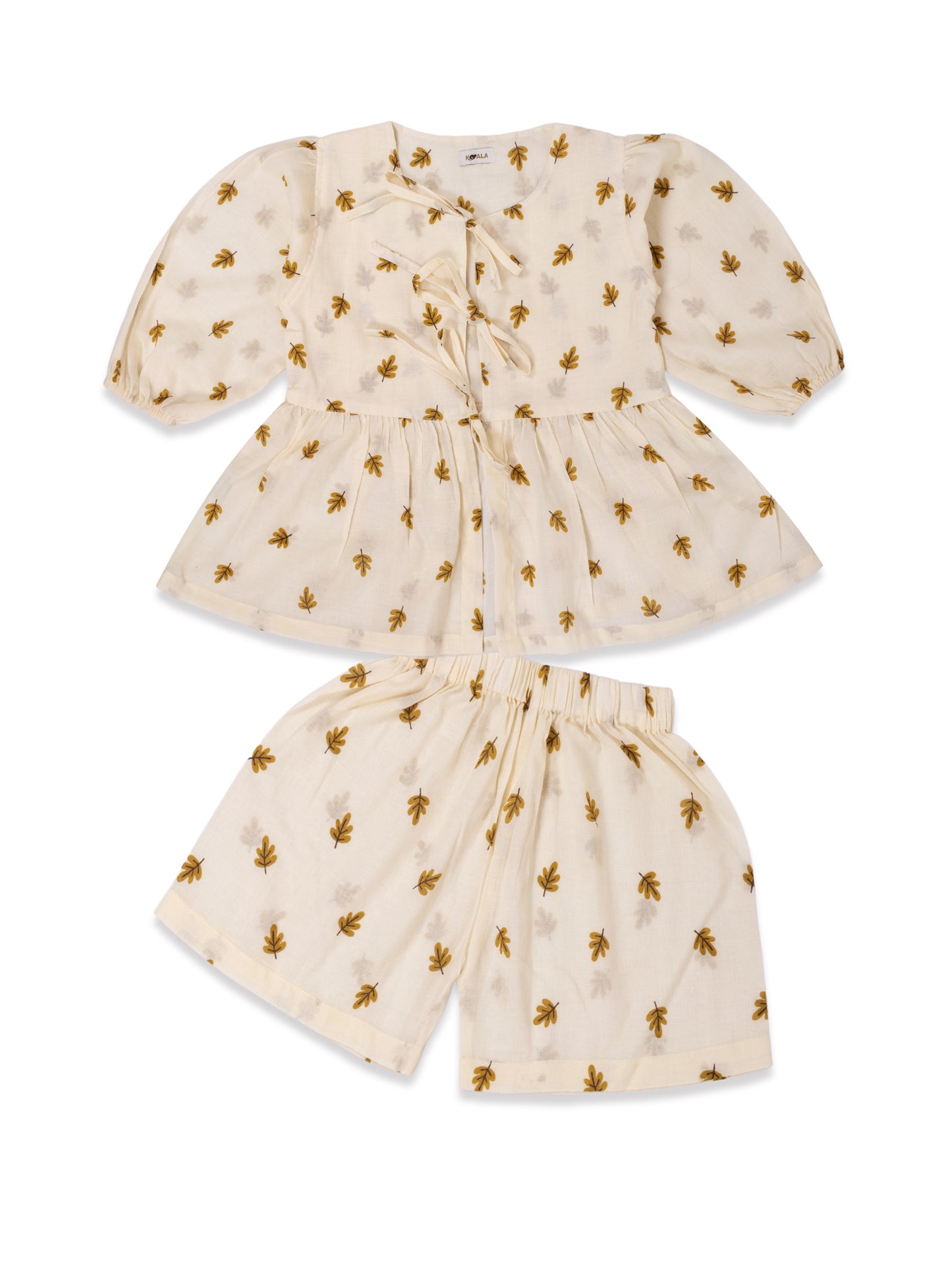 Koala Leaf Charm Muslin Tie-Up Cord Set