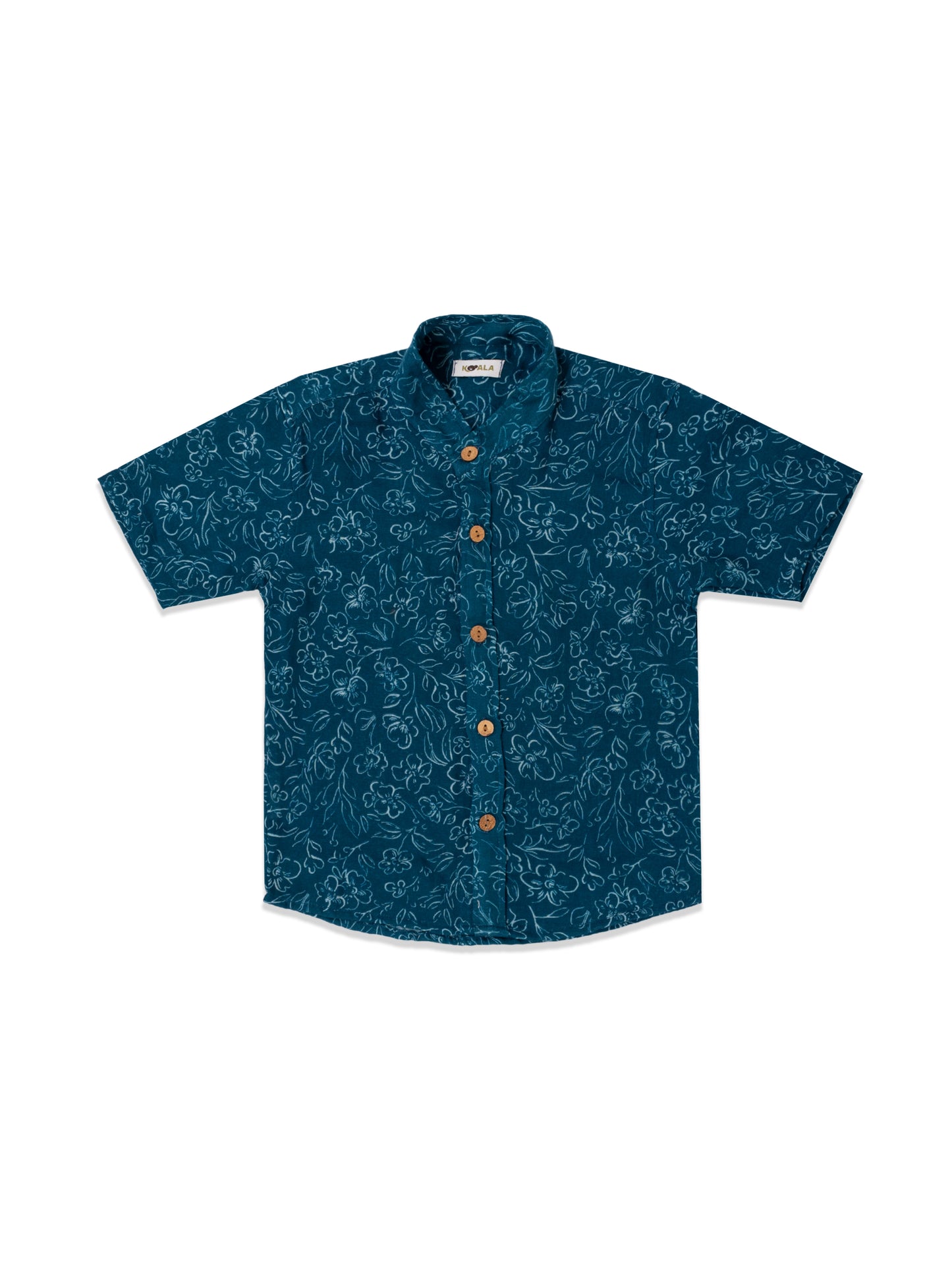 Koala Boys Ocean Blue Half Sleeve Organic Cotton Shirt with Pants