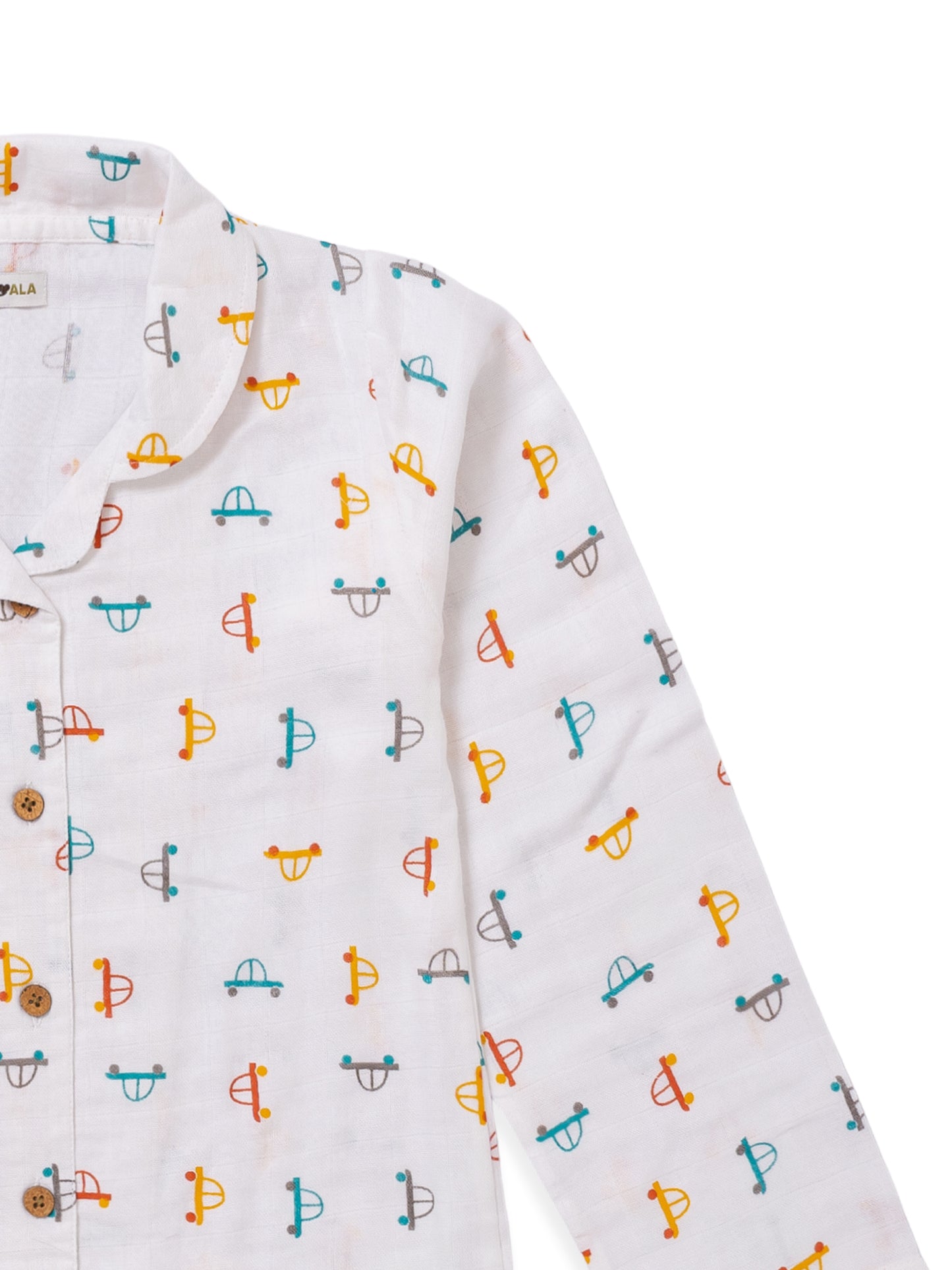 Koala Kidz Muslin Cotton Nightsuit  - Hot Wheels