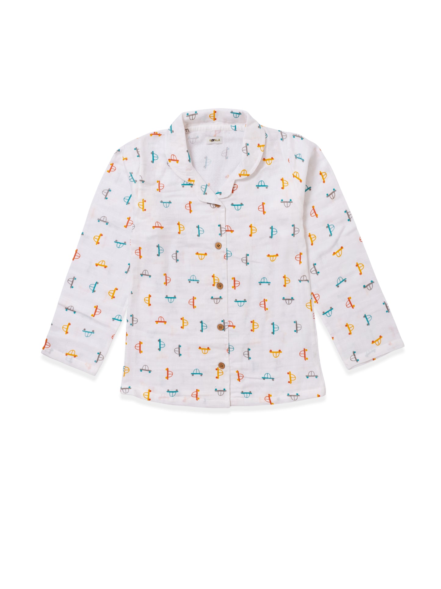 Koala Kidz Muslin Cotton Nightsuit  - Hot Wheels