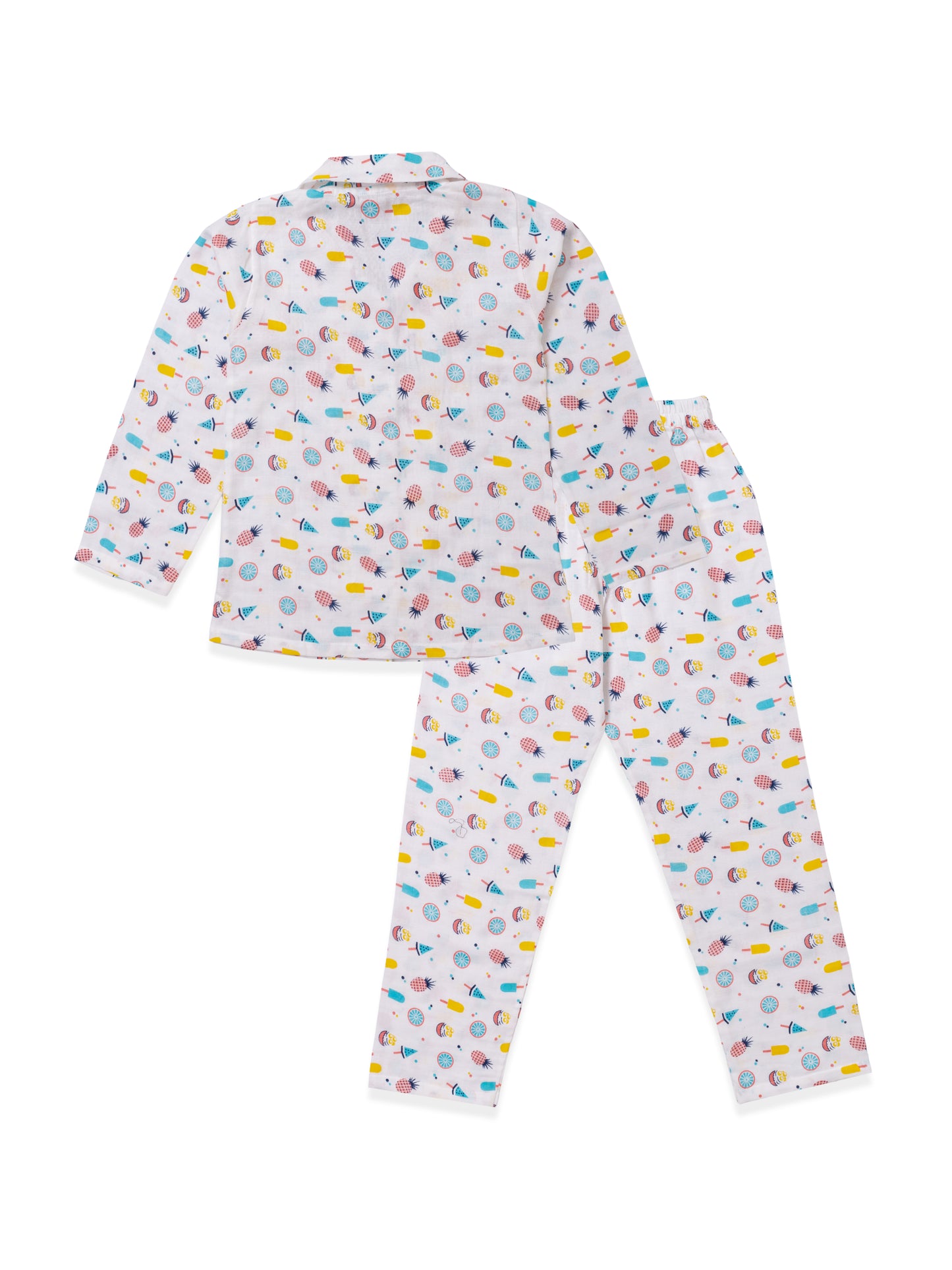 Koala Kidz Muslin Cotton Nightsuit – Ice Cream & Lollipop Print