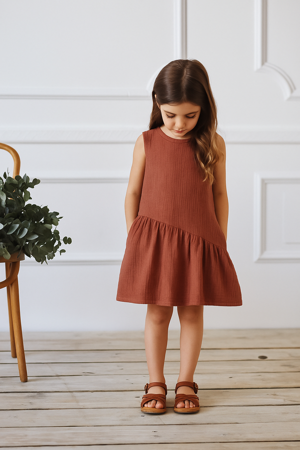 Koala Brick Charm Asymmetrical Dress