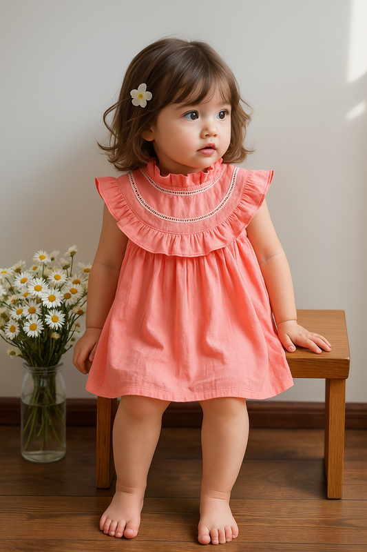 Coral Grace Ruffle dress
