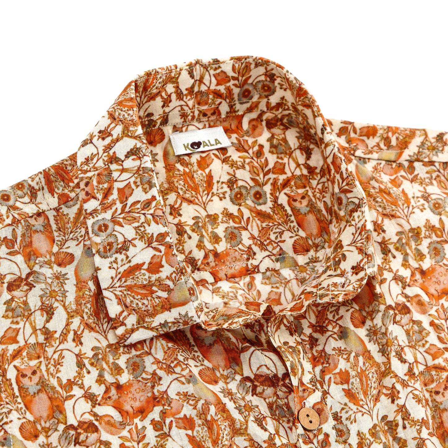 Koala Boys Abstract Jungle Print Half Sleeve Mulmul Shirt